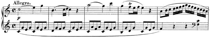 Mozart, Sonata facile, Anfang